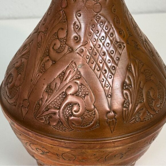 Vintage Persian Decorative Copper Vase 11” - Picture 3 of 8